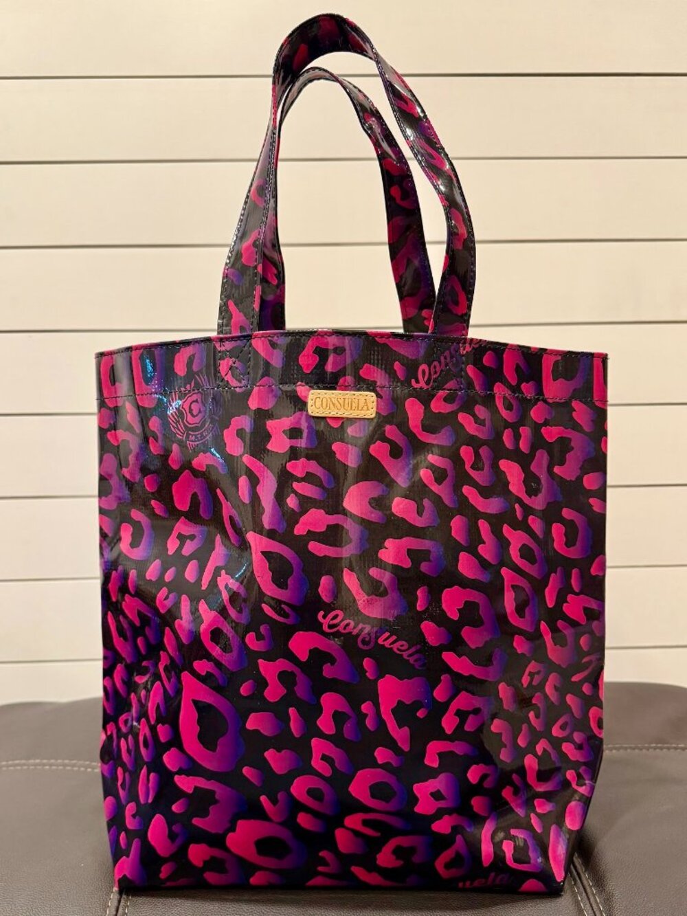 Consuela Grab N Go Basic Tote Pink Purple Leopard Animal Print